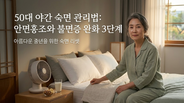 50대 야간 숙면 관리법, 안면홍조와 불면증 완화 3단계
