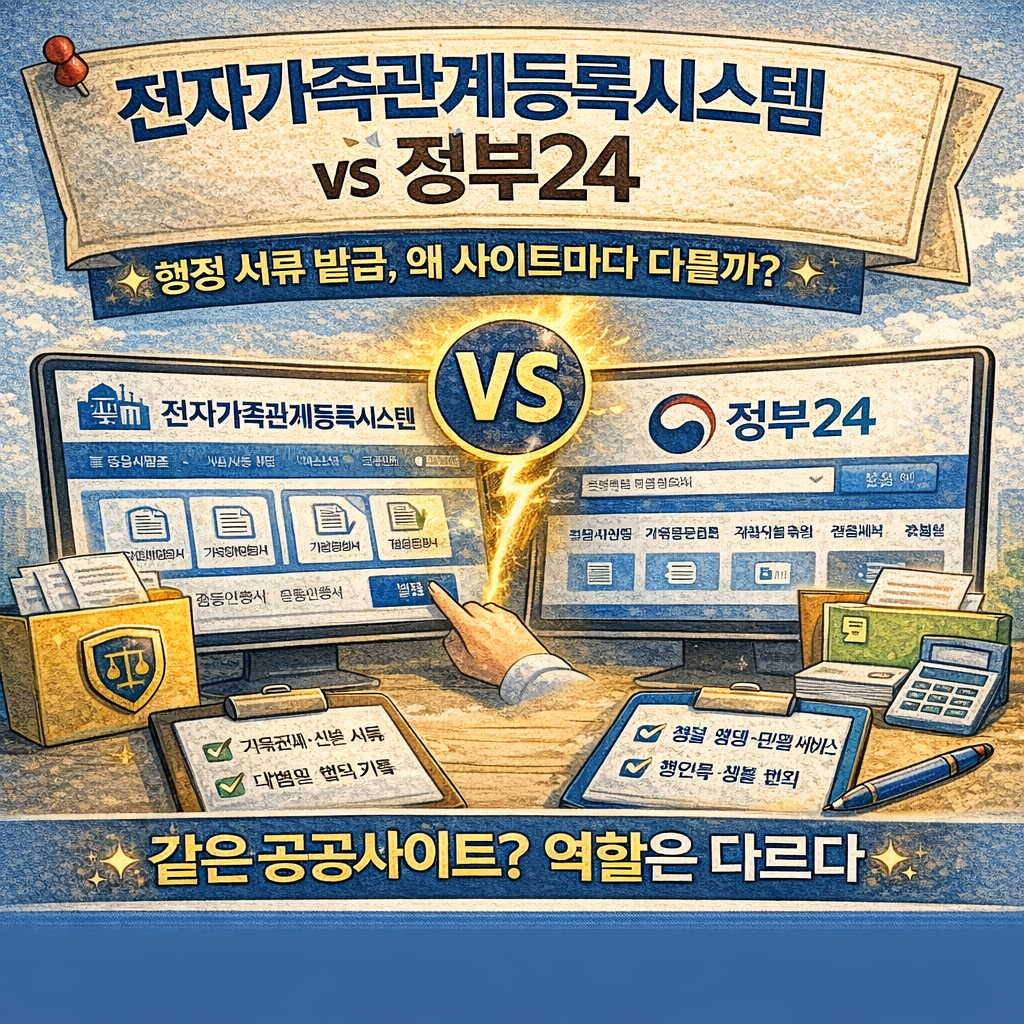 전자가족관계등록시스템 vs 정부24