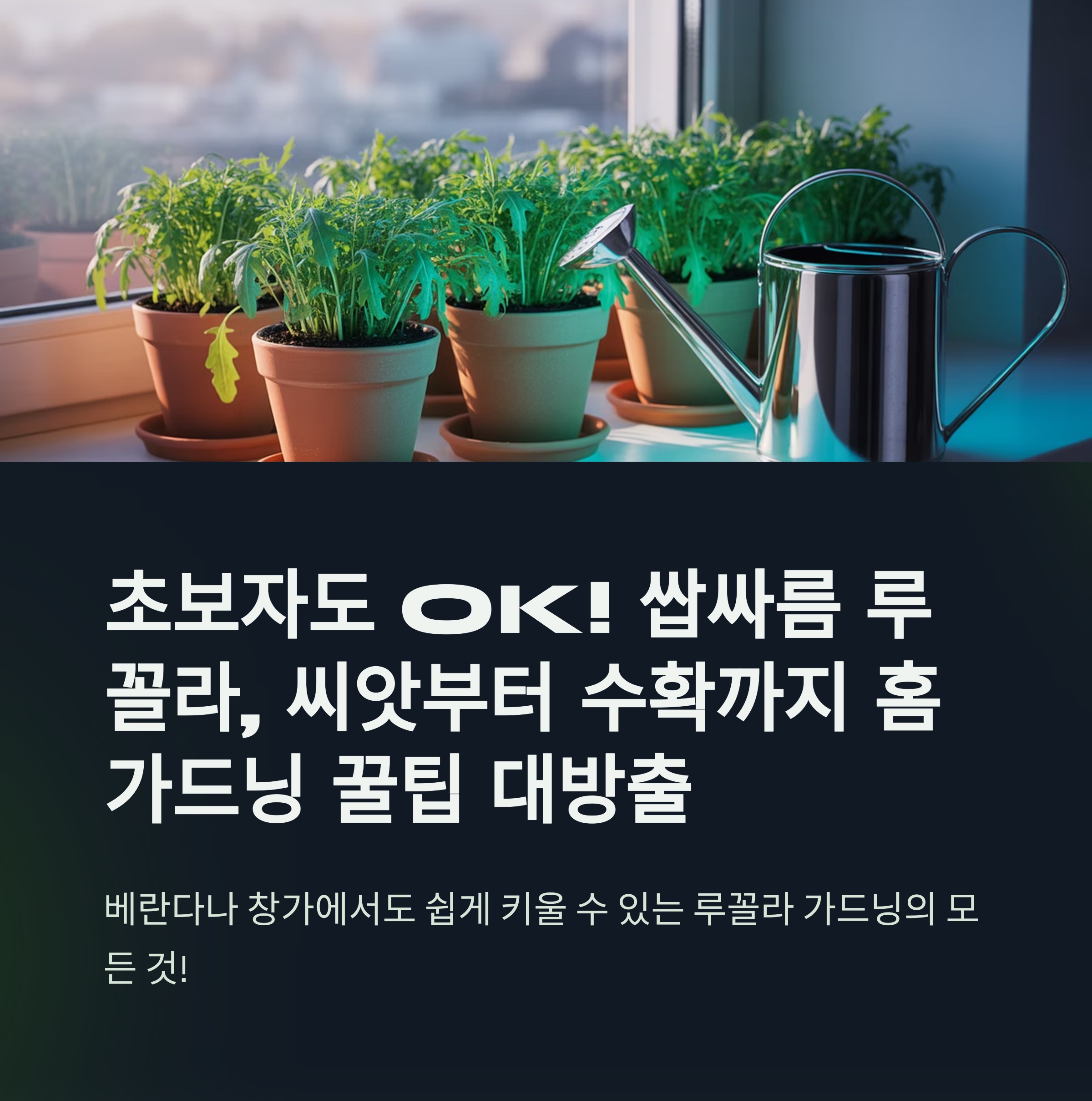 초보자도 OK! 쌉싸름 루꼴라 키우기