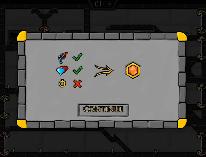 불과-물-2인용-게임하기-4-크리스탈템플-종료-화면