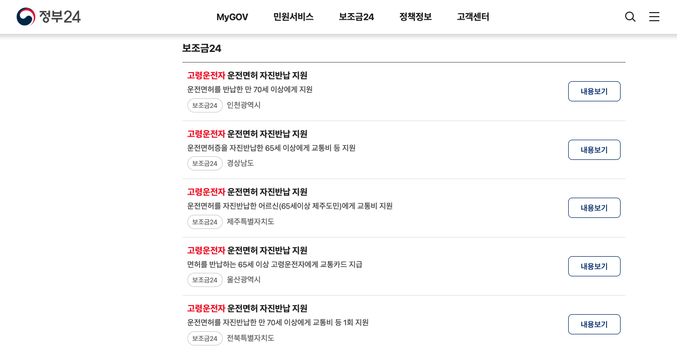 2024년 지역별 고령 운전자 면허 반납 혜택 및 주의사항 총정리
