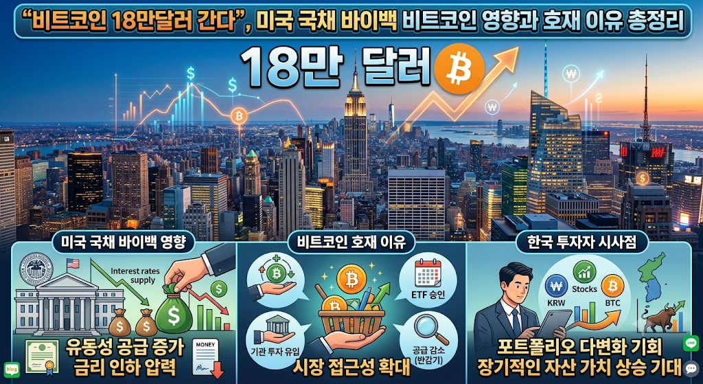 "비트코인 18만달러 간다" , 미국 국채 바이백 비트코인 영향과 호재 이유 총정리