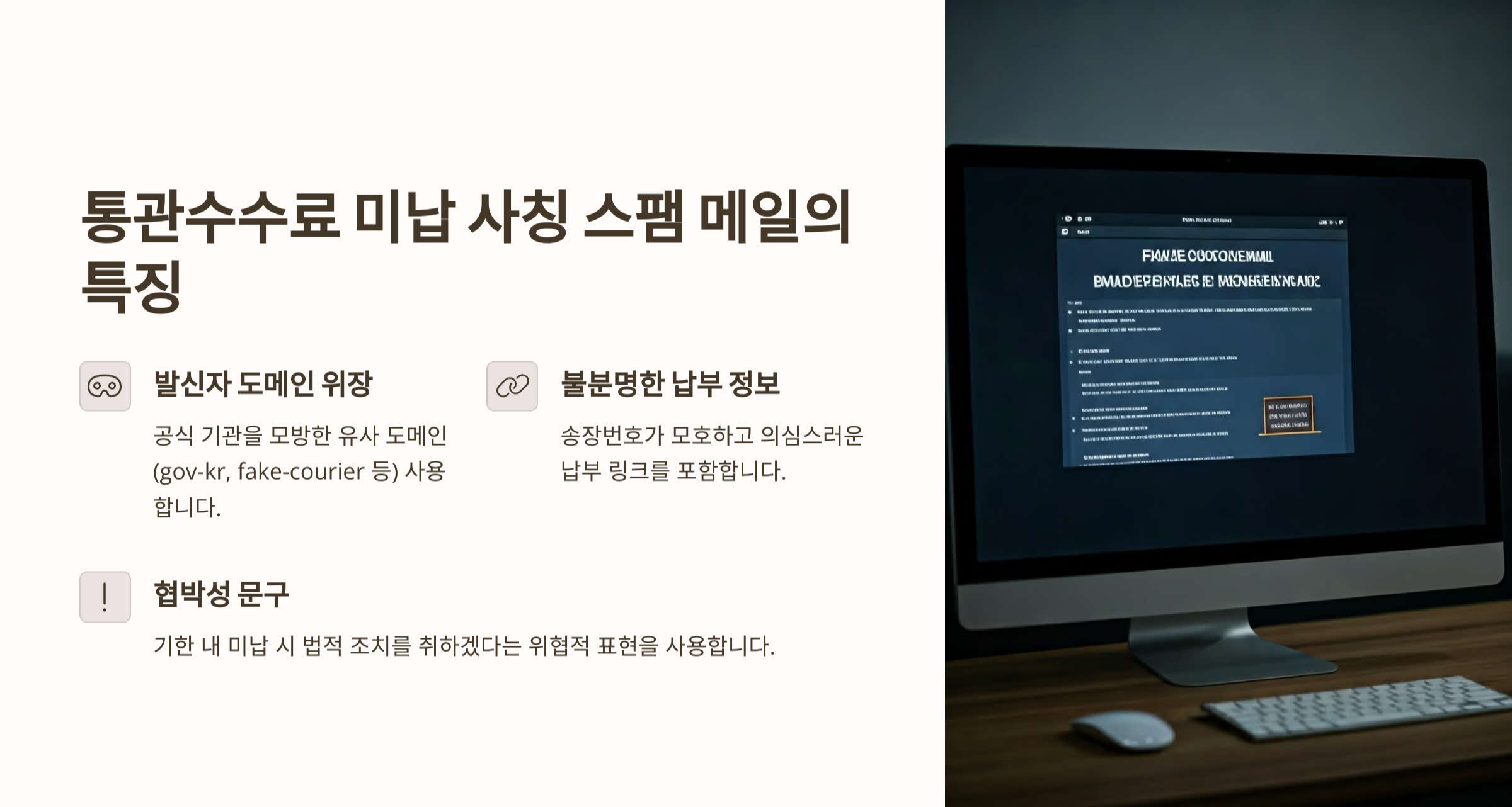 통관수수료 미납 스팸