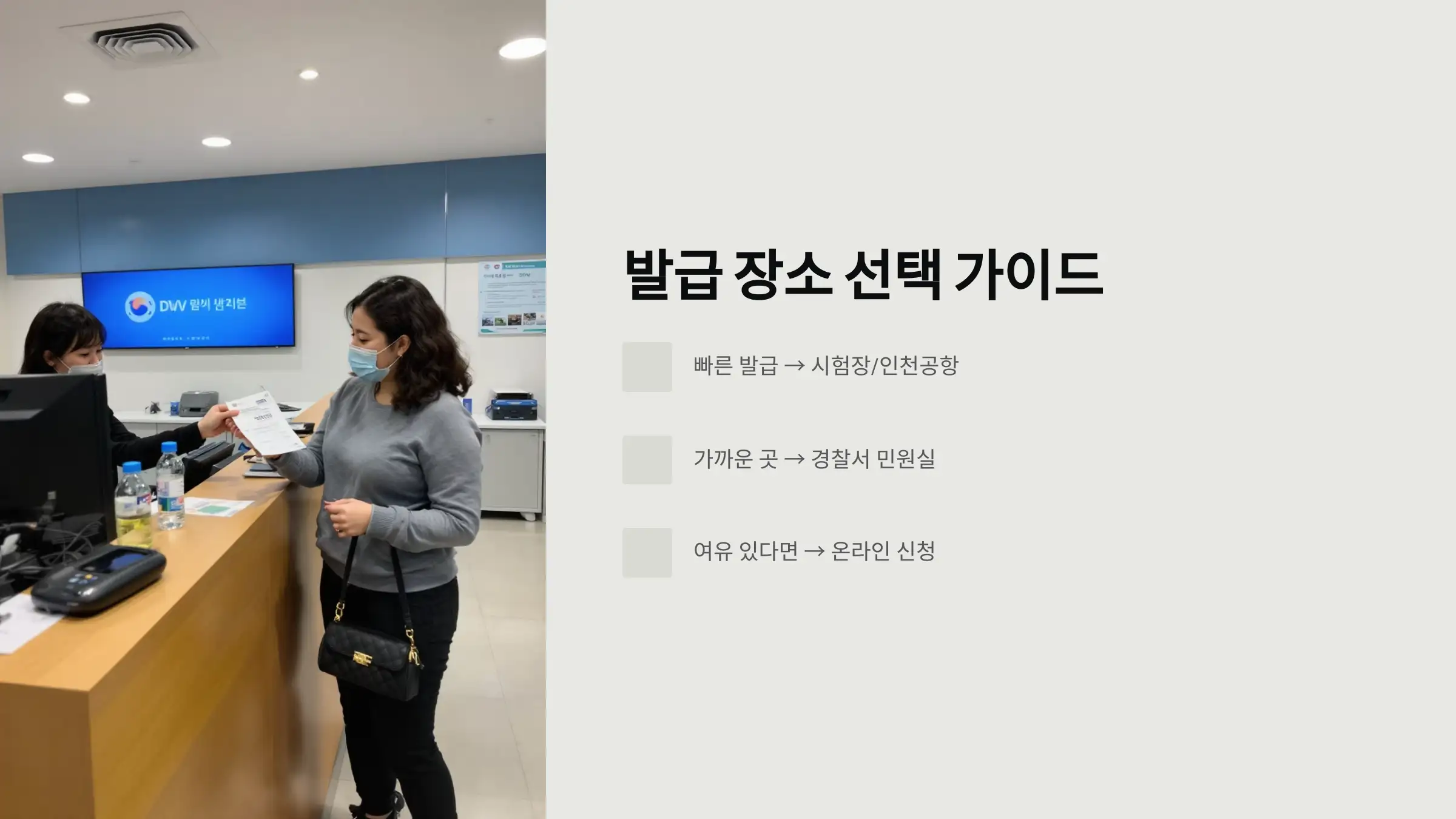 발급 장소 선택 가이드