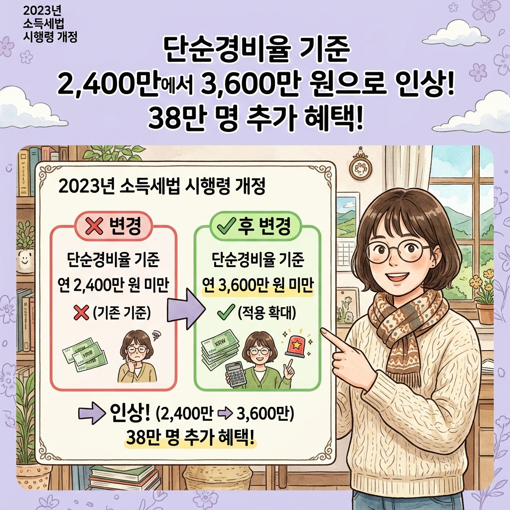 2026년 프리랜서 단순경비율 적용 기준 3600만원 상향 변경