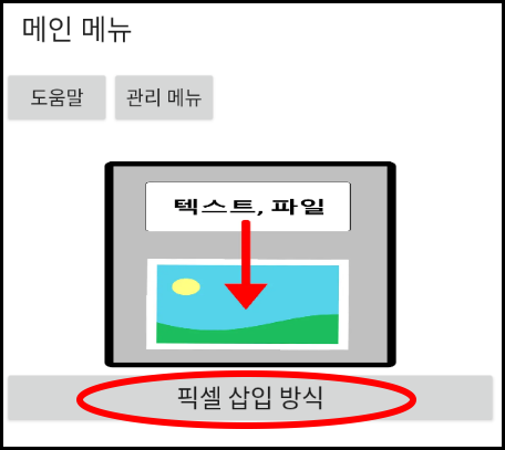 픽셀 삽입 방식 버튼