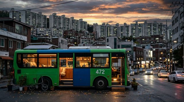 2026년 청년주거 정책 논란이 된 폐버스 개조형 버스하우스 이미지