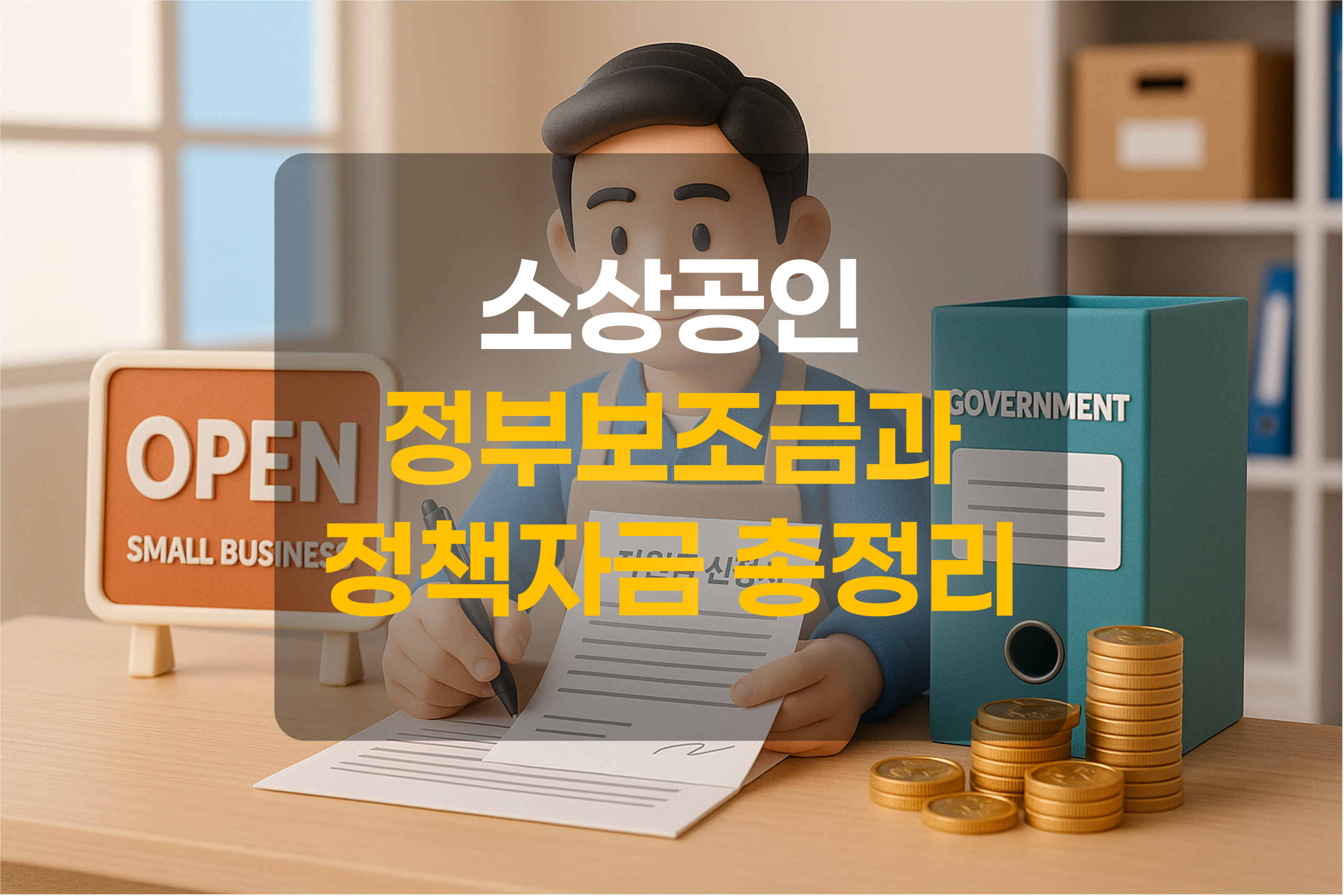 소상공인 지원을 표현한 그림