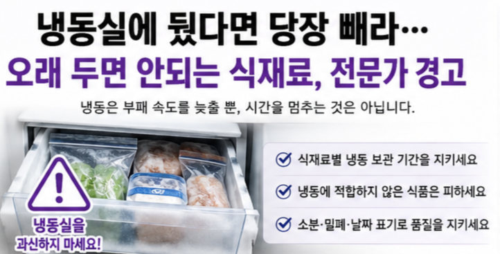 냉동실에 뒀다면 당장 빼라&hellip; 오래 두면 안 되는 식재료, 전문가 경고