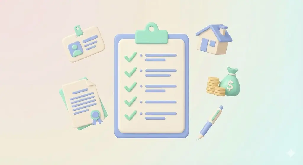 재직증명서 등 서류들이 체크되어 있는 이미지'