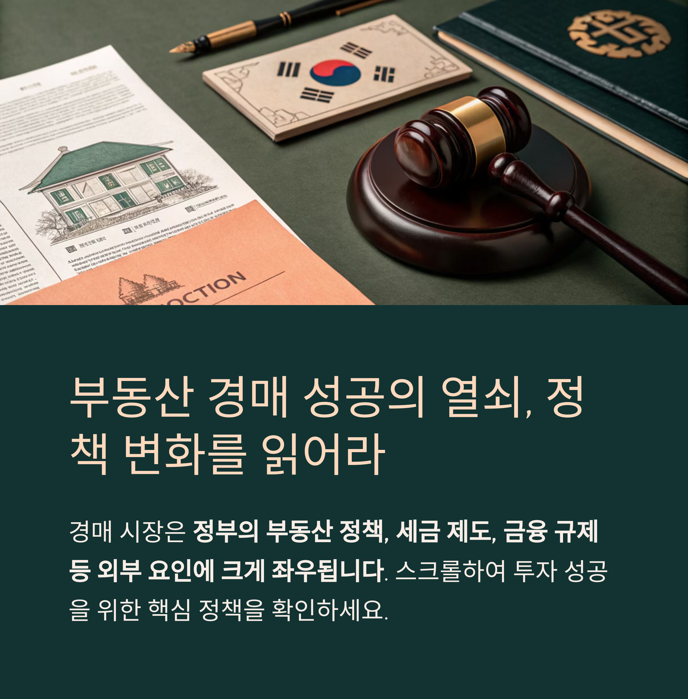 부동산 경매 시장에 결정적 영향을 미치는 핵심 정책 정리