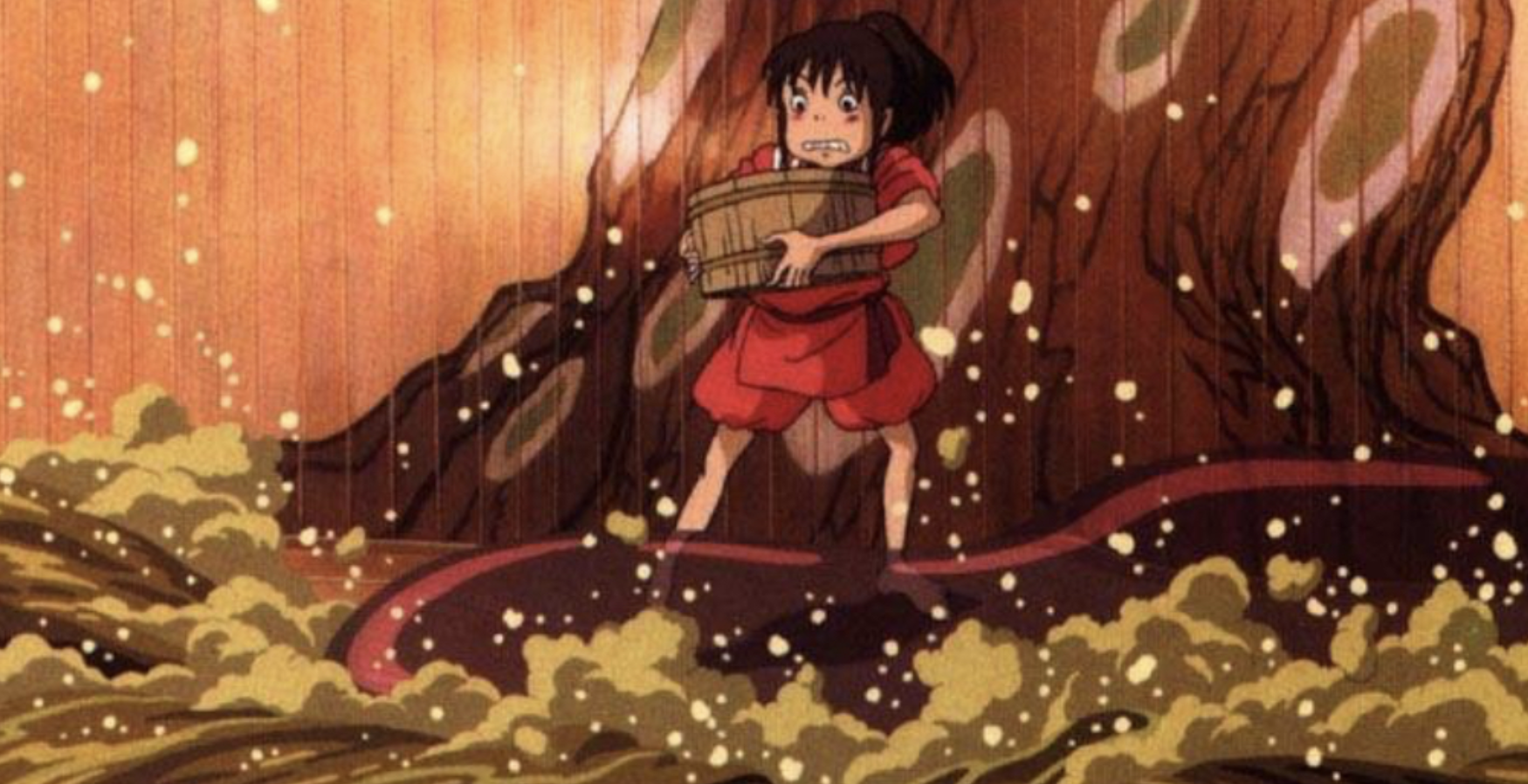 온천일을 하고 있는 치히로