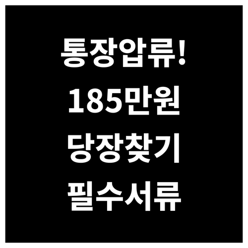 통장 압류 시 185만 원 이하 생계..