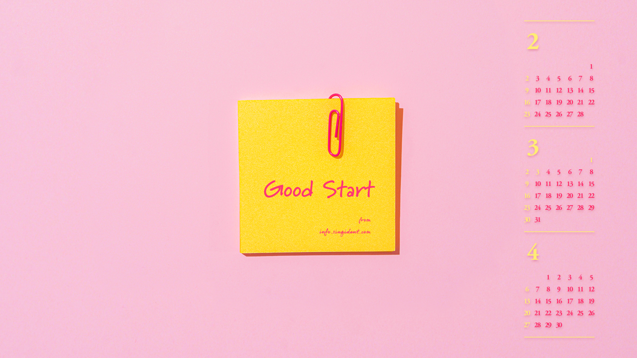 11 노란색 포스트잇 B - 2025년3월 노트북배경화면