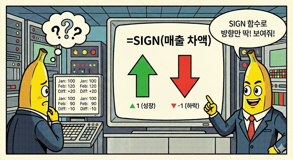 SIGN: 전월 대비 매출이 플러스인지 마이너스인지 부호만 판별하기