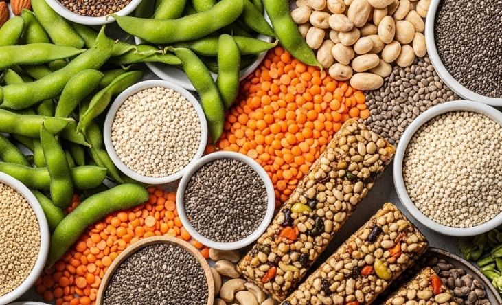 다양한 식물성 단백질 식품 이미지