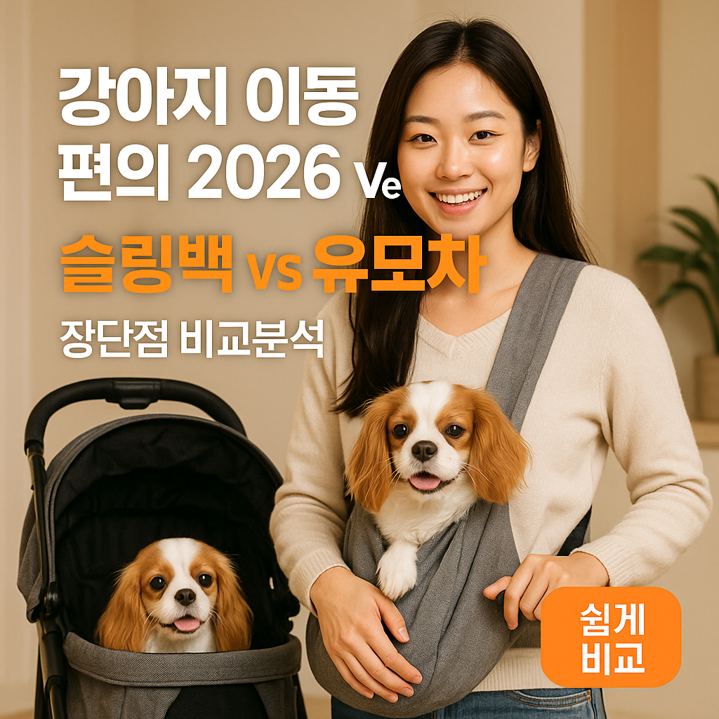 강아지 이동 편의 2026 ver. | 슬링백 vs 유모차 장단점 비교분석