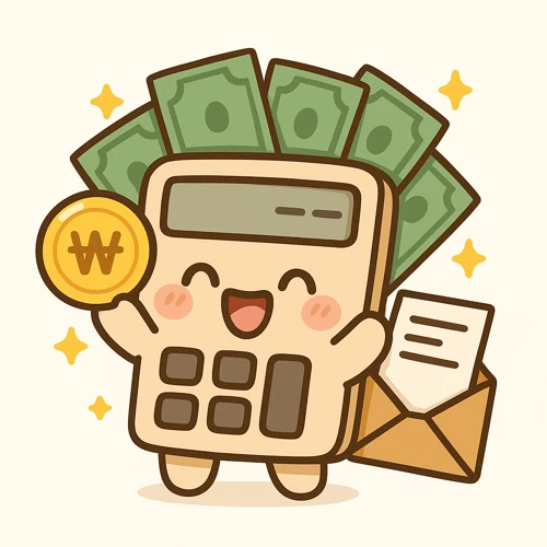 부가세 환급금 받는 귀여운 캐릭터