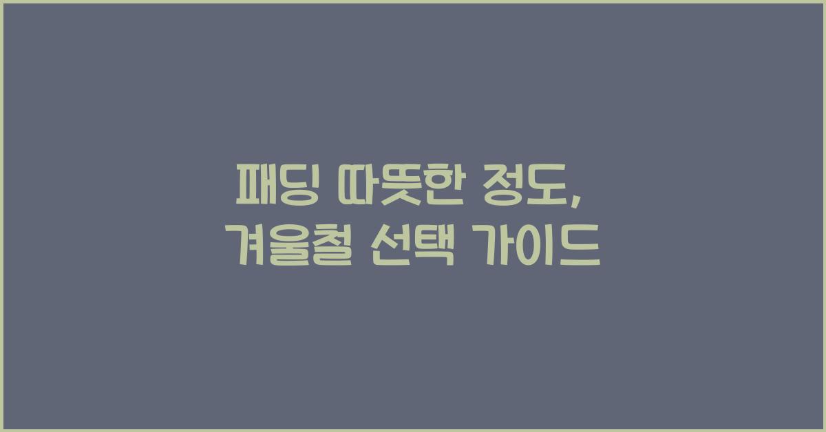 패딩 따뜻한 정도