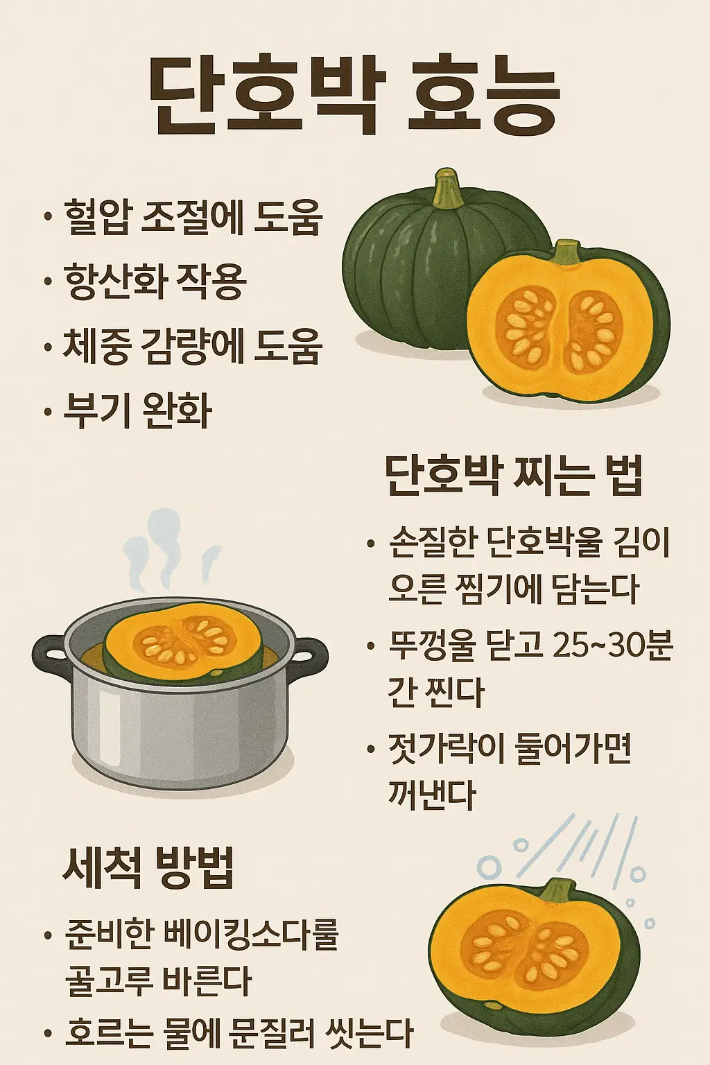 단호박 효능부터 세척, 찌는 법