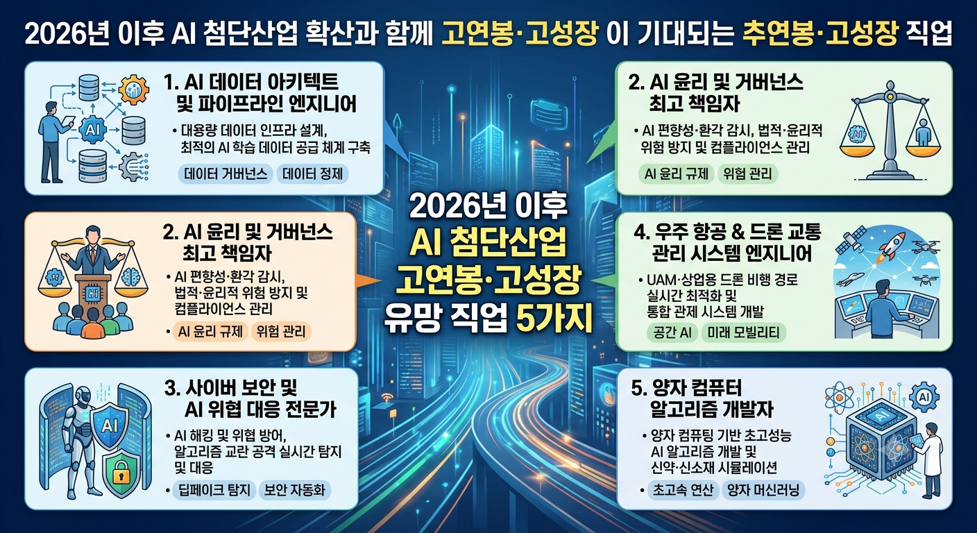 2026년 이후 AI 시대 폭풍 성장 가능 첨단, 고연봉 유망 직업 5가지, 연봉 3억 이상?