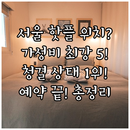 서울 도심 인기 호텔 5곳 동대문 명..