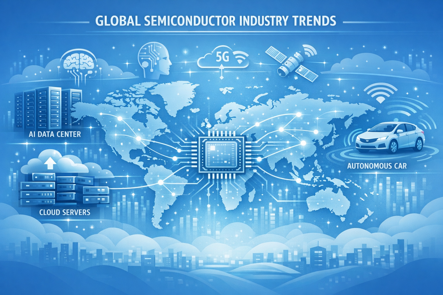 글로벌 반도체 산업 트렌드 일러스트