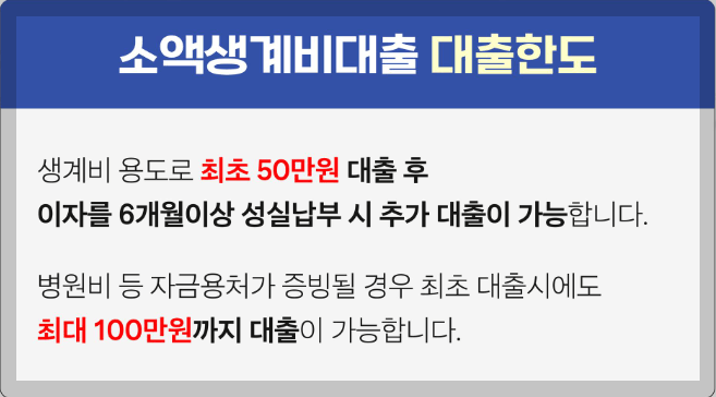 소액생계비 대출