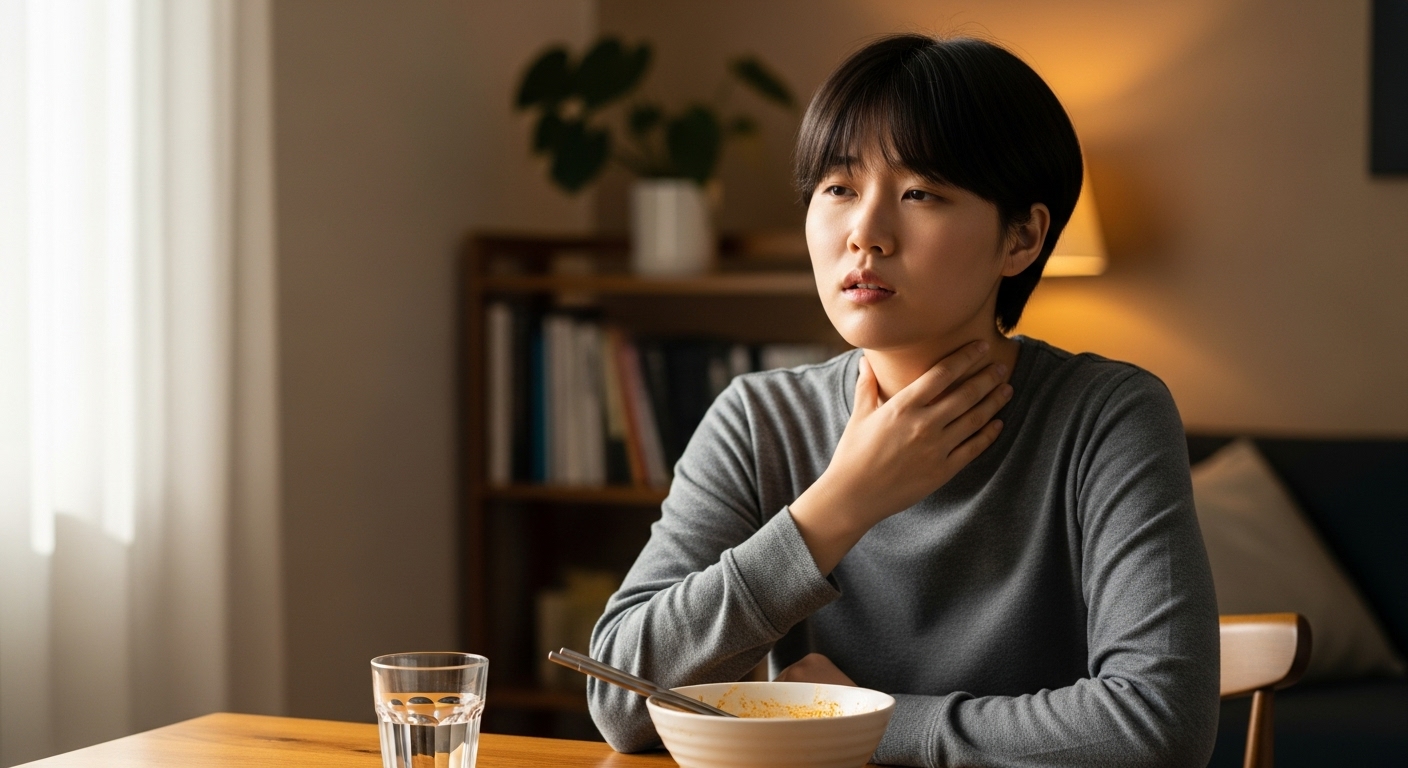 음식 삼킬 때 목이 아픈 이유
