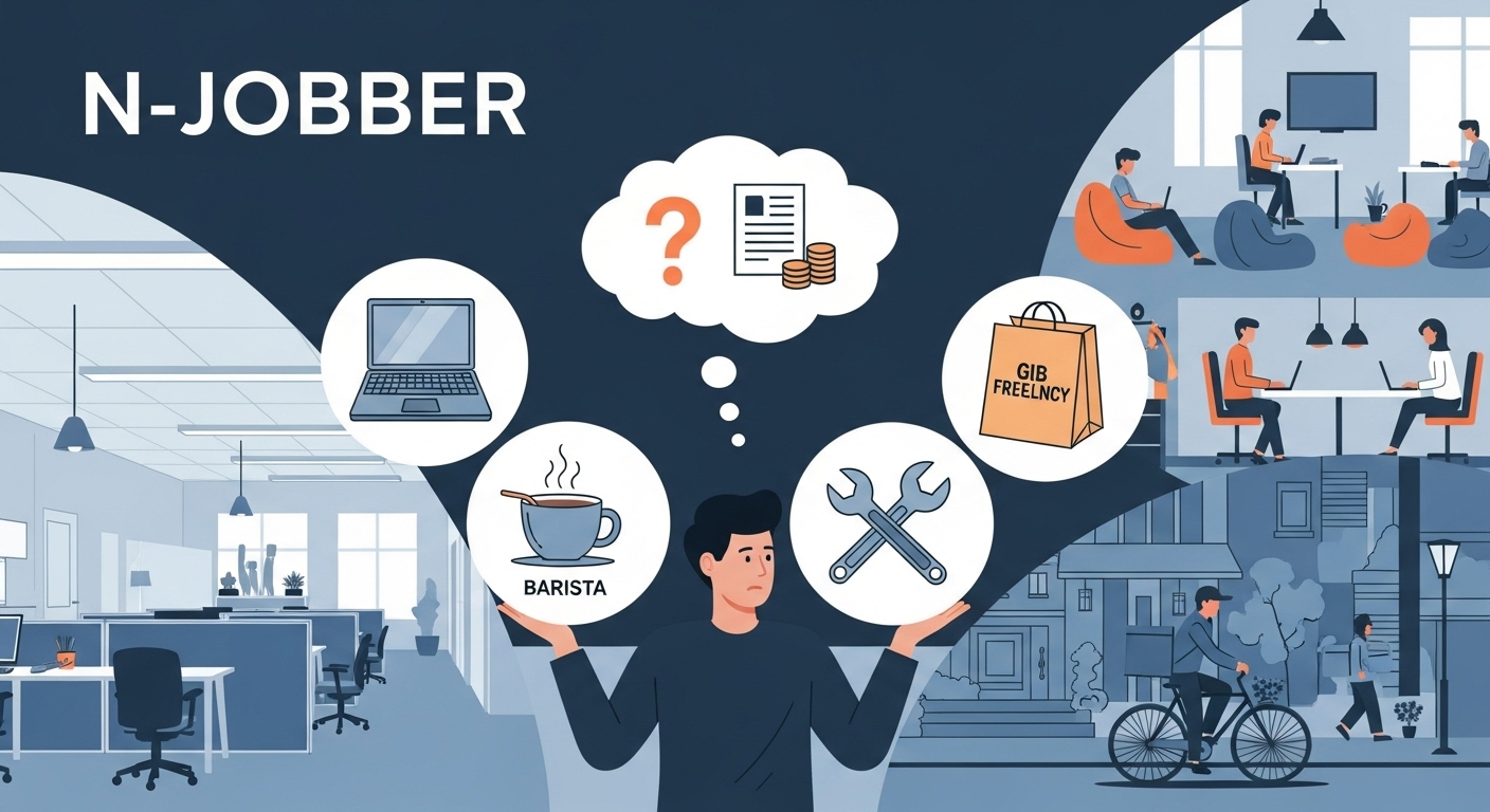 N잡러의 실업급여 수급 조건을 시각적으로 표현한 이미지