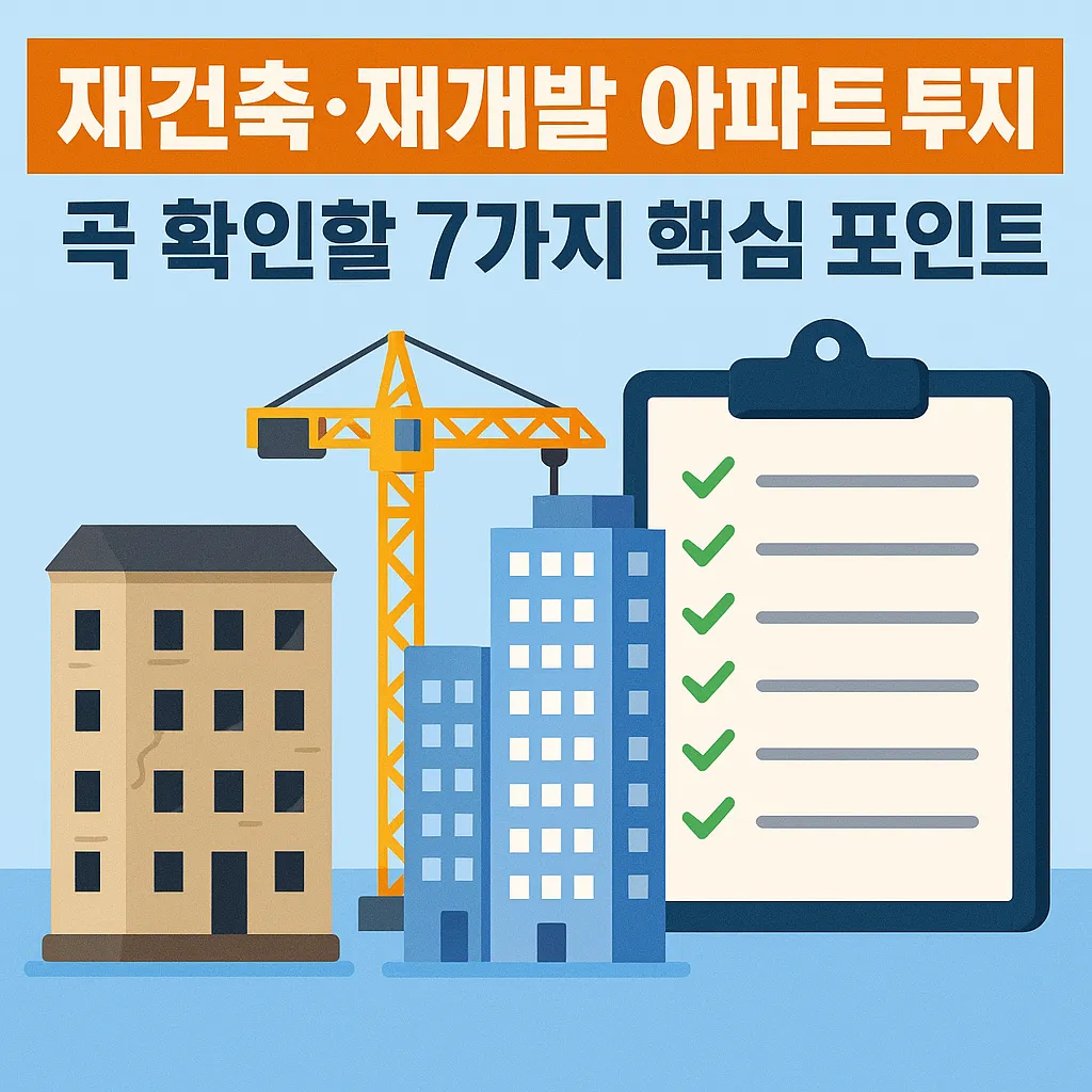 재건축·재개발 아파트 투자 시 꼭 확인할 7가지 핵심 포인트