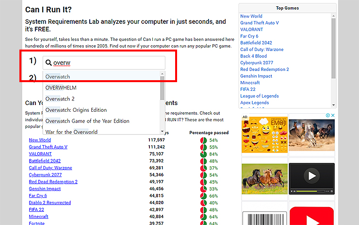 Overwatch 검색하기