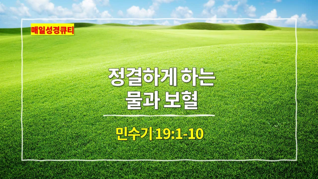 민수기 19장 1절-10절&#44; 정결하게 하는 물과 보혈 - 매일성경 큐티 새벽설교
