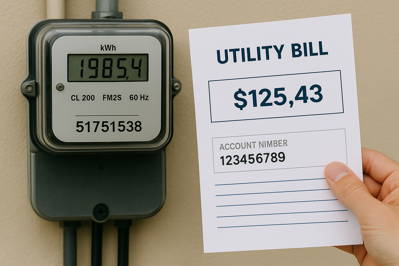 전기 계량기와 청구서 이미지