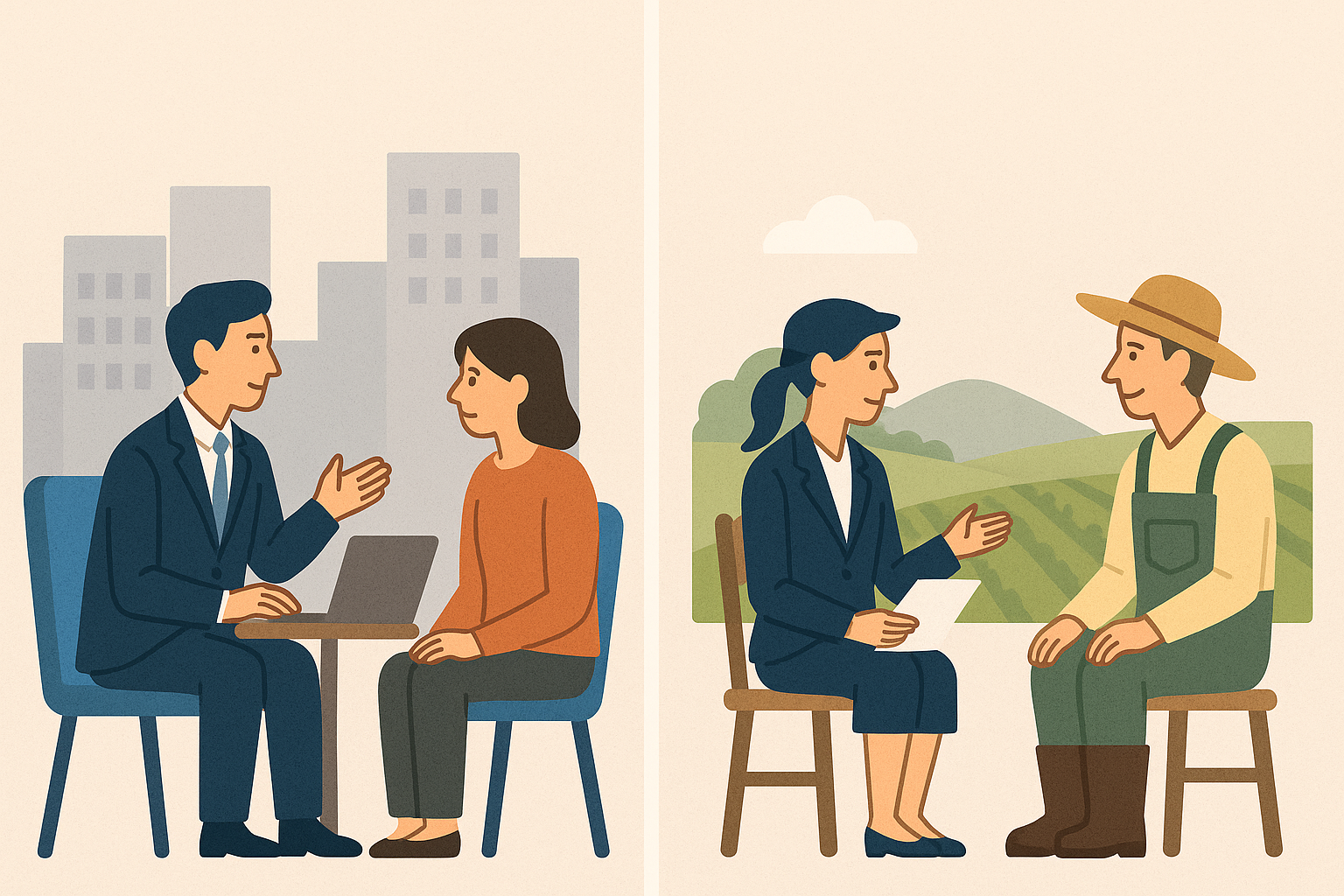 도시와 농촌 면담 관련 사진