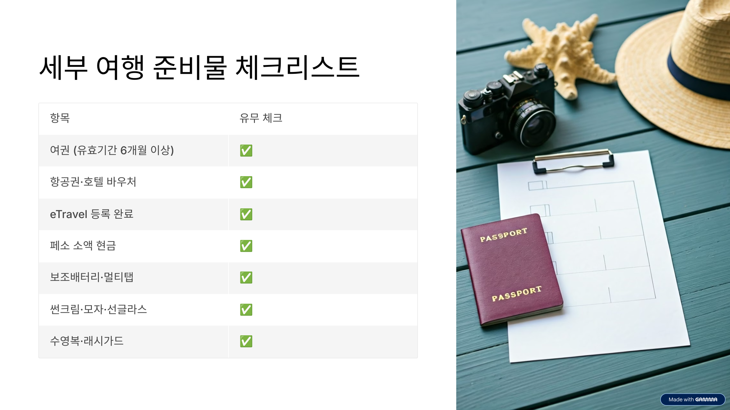 세부 여행 준비물 리스트 놓치기 쉬운 필수템까지 총정리