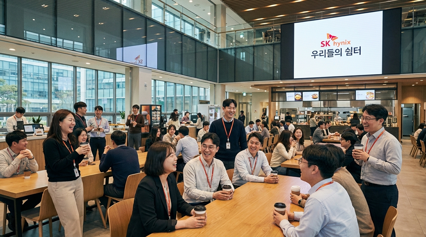 SK하이닉스의 높은 연봉과 다양한 사내 복지 시설 이미지