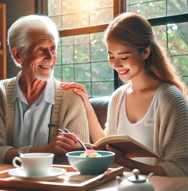 노인과 소통하는 모습