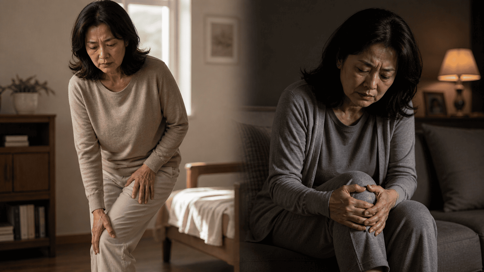 관절통 초기와 후기 변화 비교