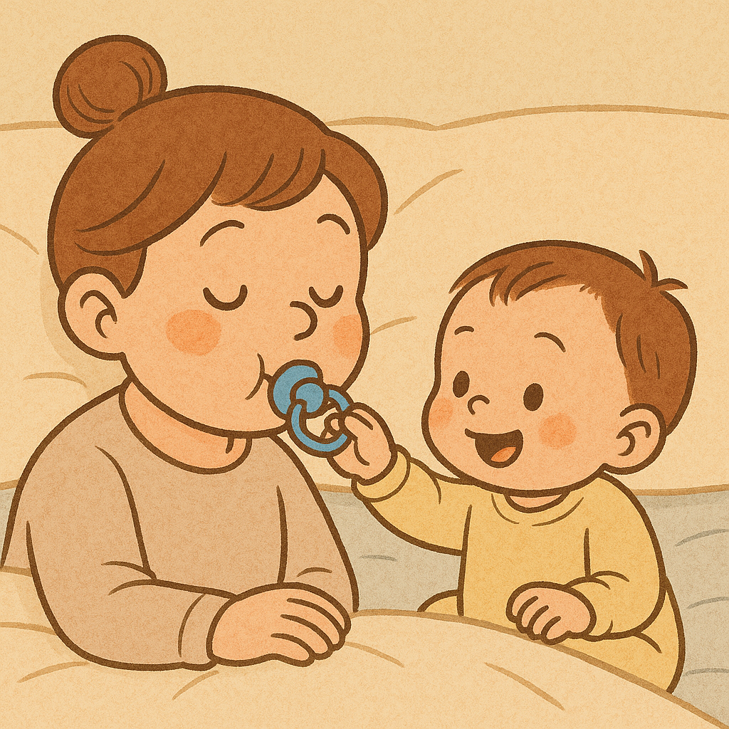 아기가 쪽쪽이를 줘요