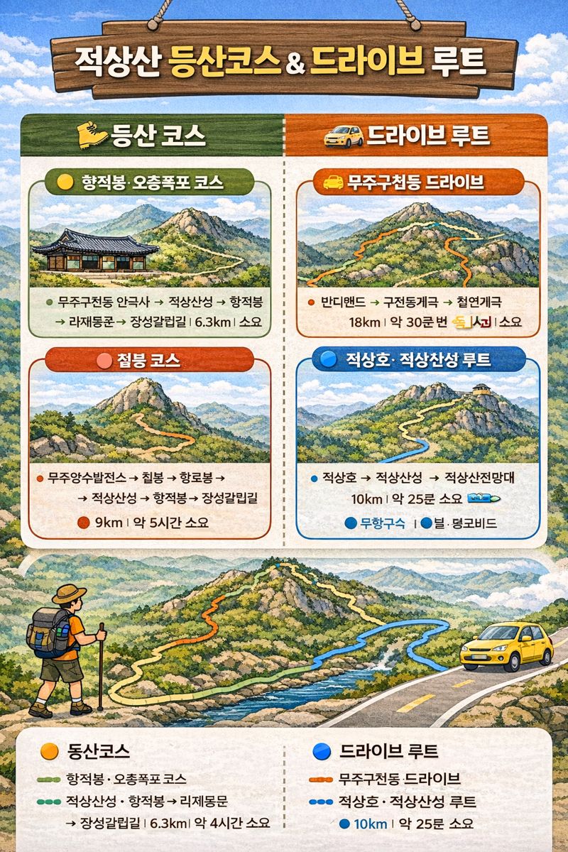 적상산 등산코스 &amp; 드라이브 루트
