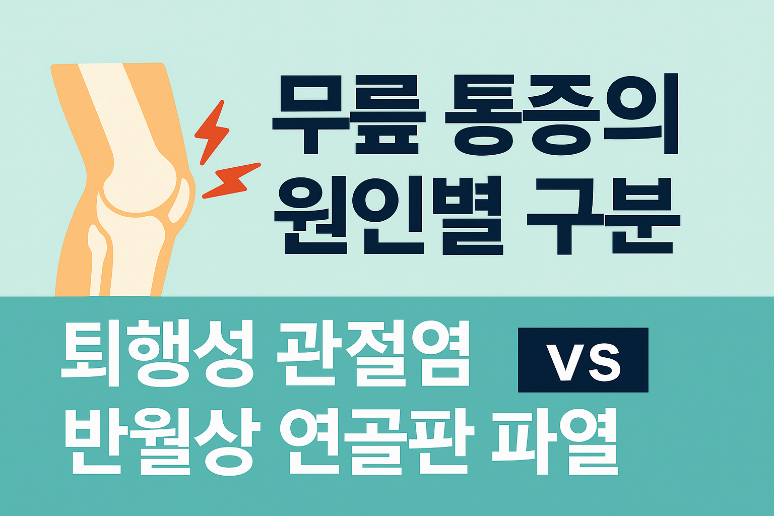무릎 통증의 원인별 구분 – 퇴행성 관절염 vs 반월상 연골판 파열