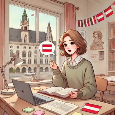 오스트리아에서 독일어 공부하는 어학연수생 모습