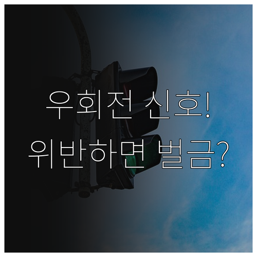 우회전 전용 신호등 준수 사항과 차종..