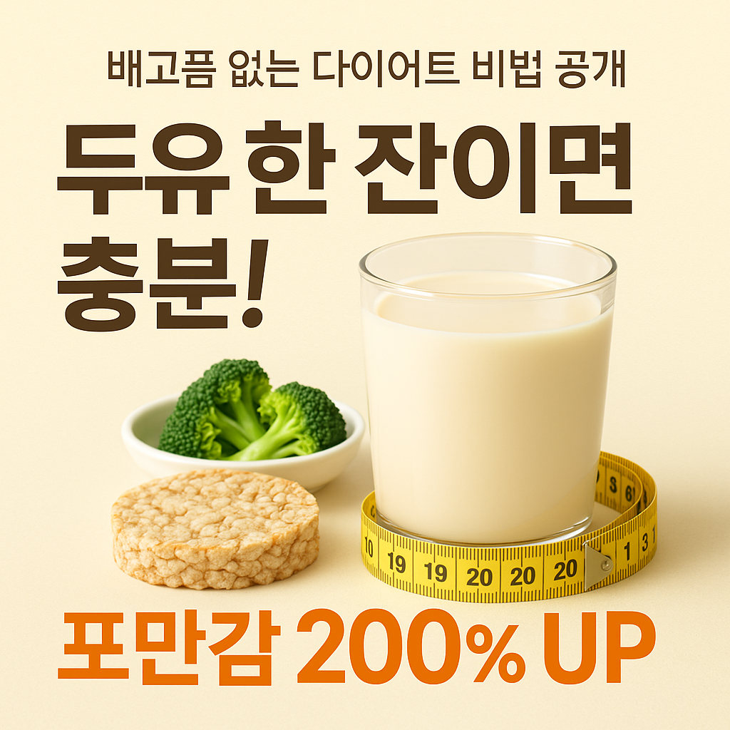 두유 한 잔으로 포만감 200% UP! 배고픔 없는 다이어트 비법 공개