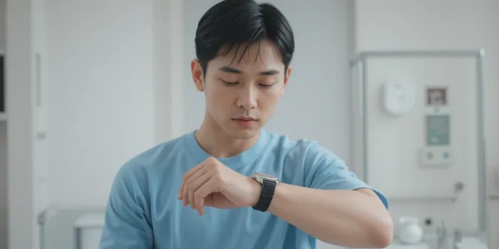 식사시간 기다리는 남성 모습