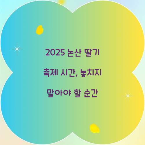 2025 논산 딸기 축제 시간
