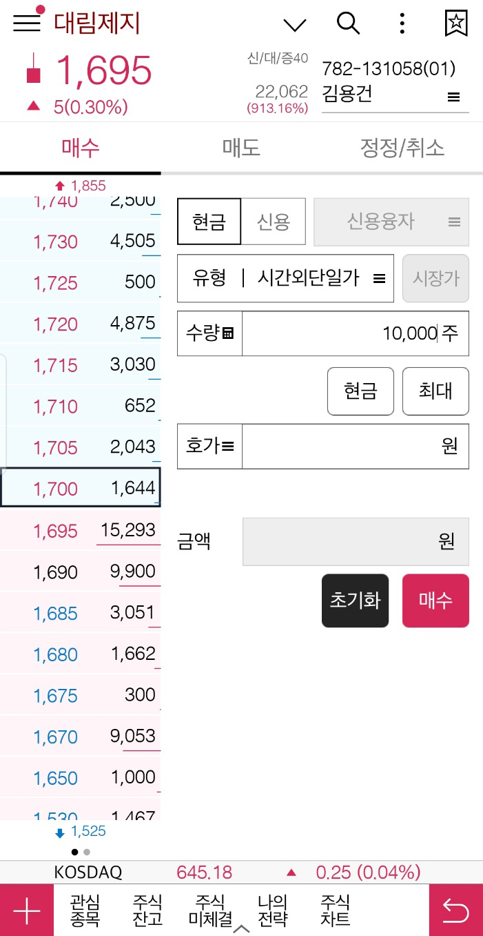 시간 외 종가