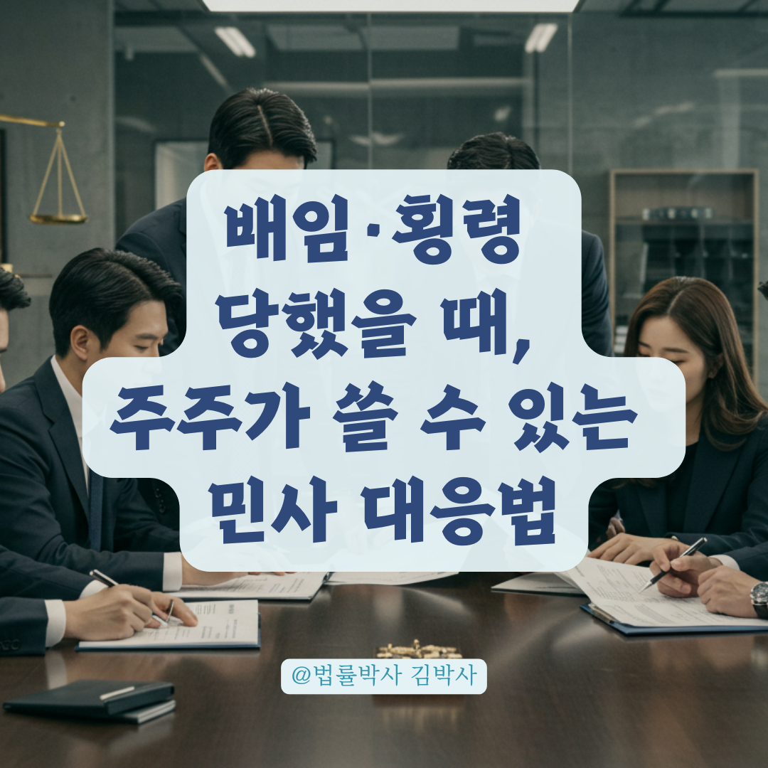 대표이사 배임&middot;횡령 고발 중이라면, 주주로서 할 수 있는 민사조치 총정리