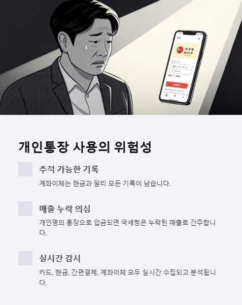 개인통장 사용의 위험성